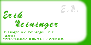 erik meininger business card